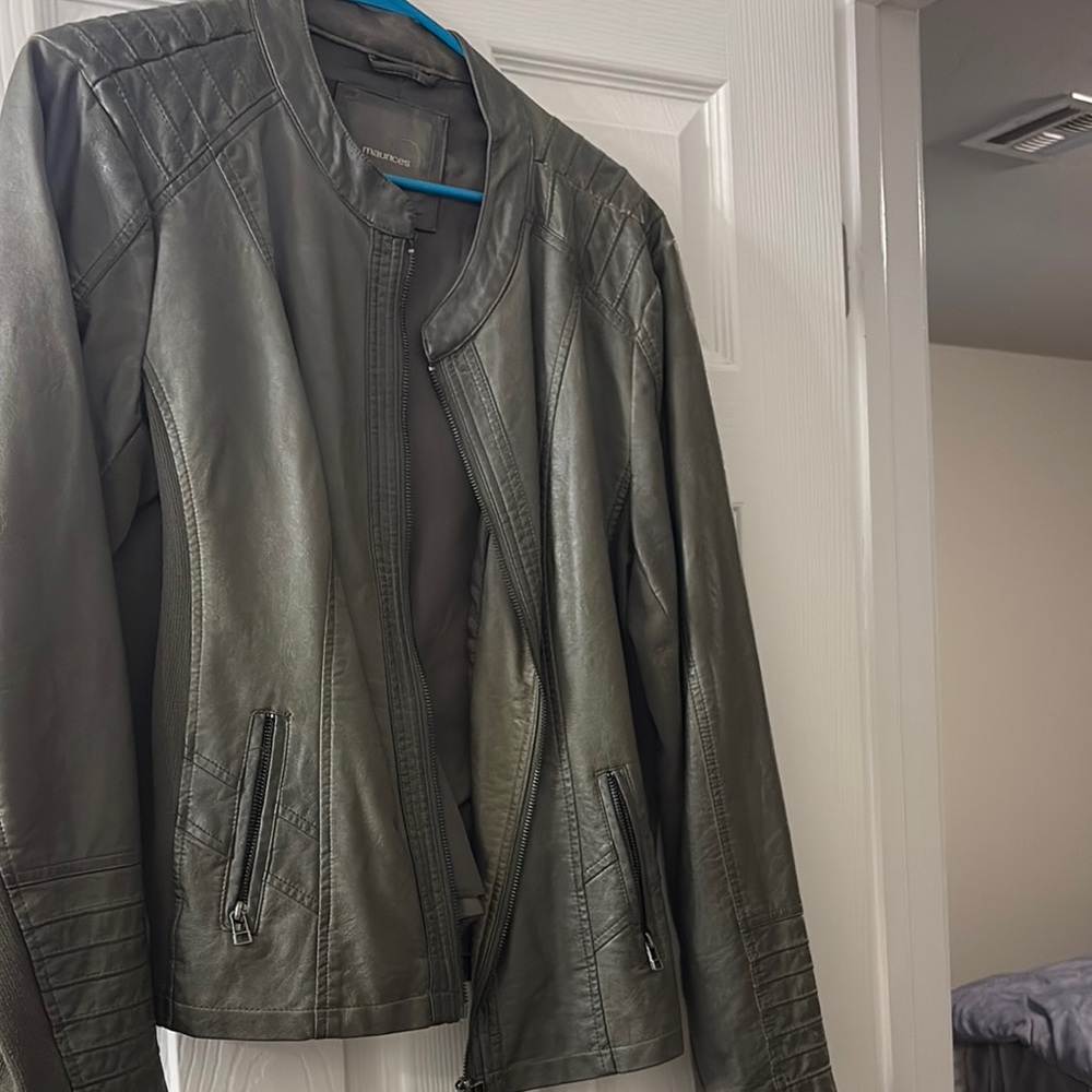 Maurices Green Faux Leather Jacket Lightweight Style
